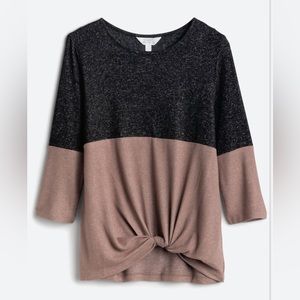 Market & Spruce Women’s XXL Front Twist Brushed Knit Top